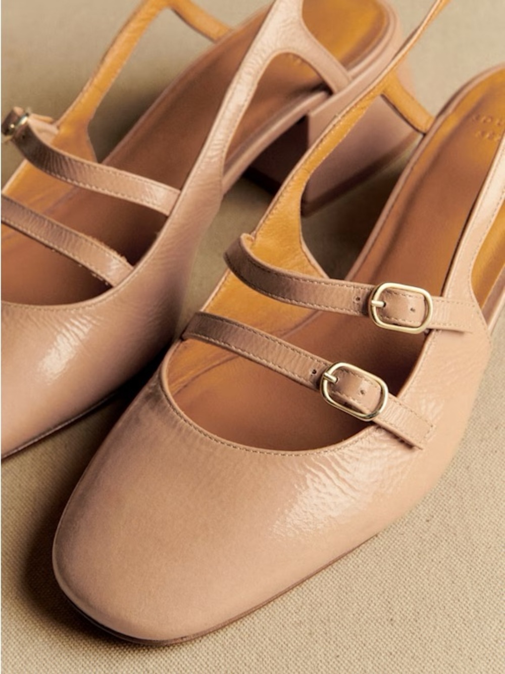 Sezane Paula Babies Women’s Pointed Toe Slingback Block Heel in Nude Pink - Picture 2 of 4